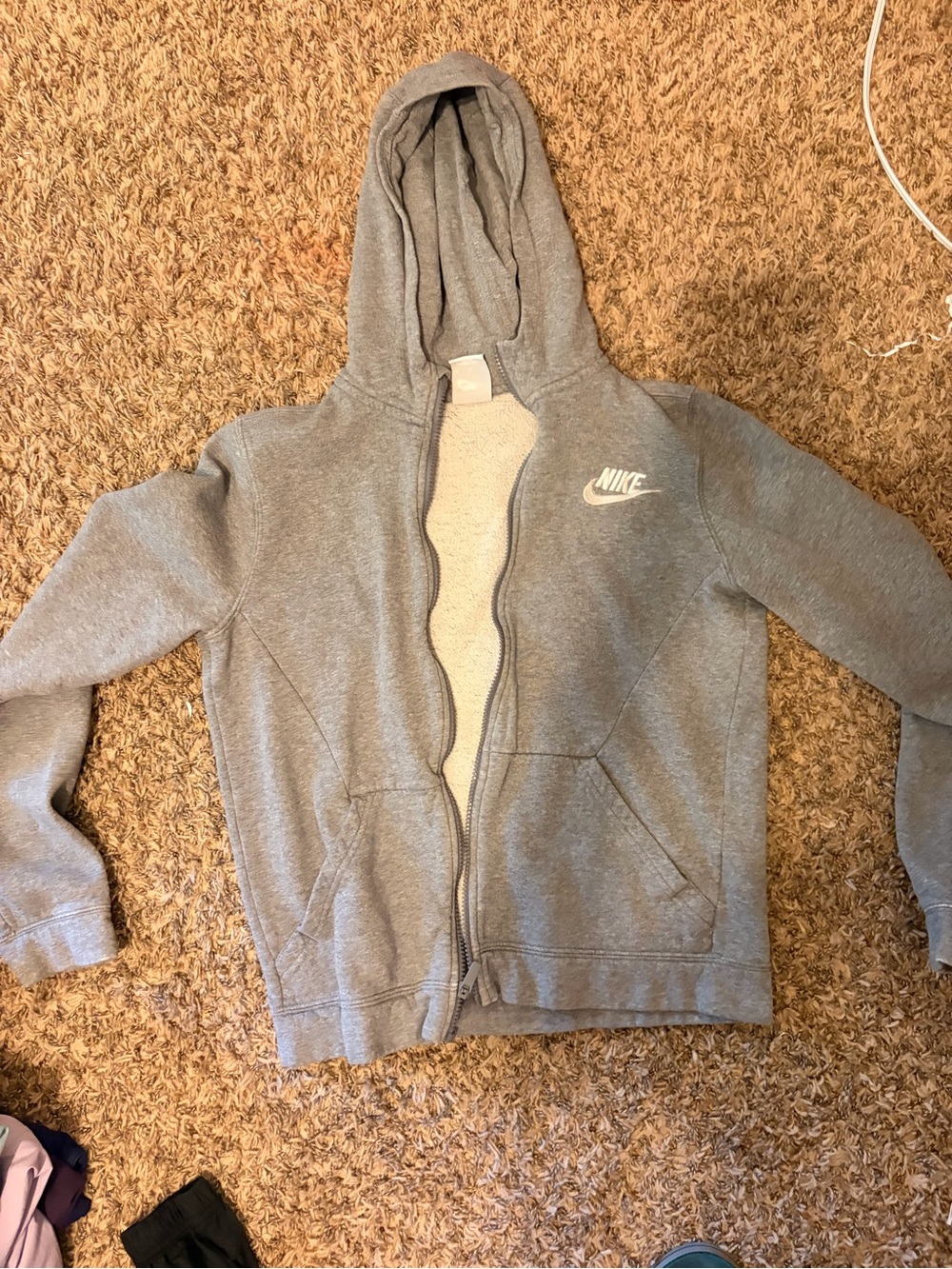 Nike Gray Full-Zip Hooded Sweatshirt